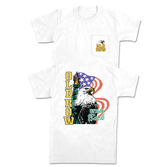 Old Row We're Back Eagle S/S Pocket Tee (White)