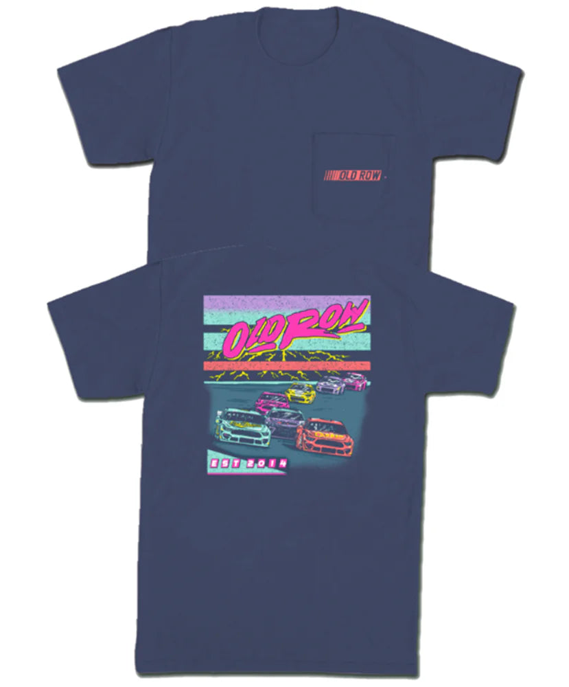 Old Row Neon Racing S/S Pocket Tee (Midnight)