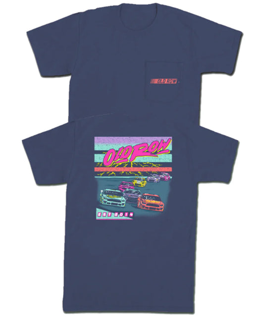 Old Row Neon Racing S/S Pocket Tee (Midnight)