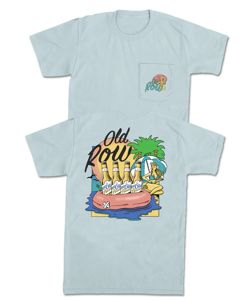 Old Row Beer Floats S/S Pocket Tee (Chambray)