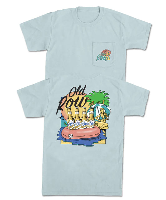 Old Row Beer Floats S/S Pocket Tee (Chambray)