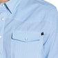 Men's Rock & Roll Denim TEK Western Micro Stripe Snap Shirt (Light Blue)