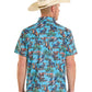 Men's Rock & Roll Denim TEK Western Tropical Cowboy SS Shirt (Turquoise)