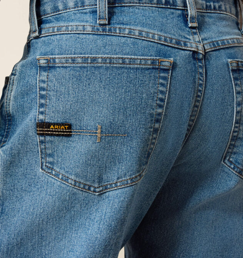 Men's Ariat Rebar M4 Relaxed Durastretch Basic Bootcut Jean (Blue Haze)