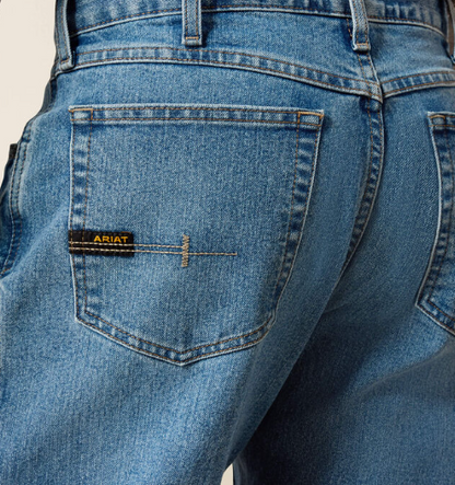 Men's Ariat Rebar M4 Relaxed Durastretch Basic Bootcut Jean (Blue Haze)