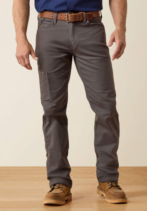 Men's Ariat Rebar M4 Relaxed Made Tough DuraStretch Straight Leg Pants ( Rebar Gray)