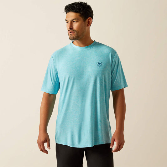 Men's Ariat Diagonal Flag Charger T-Shirt (Blue Mist)