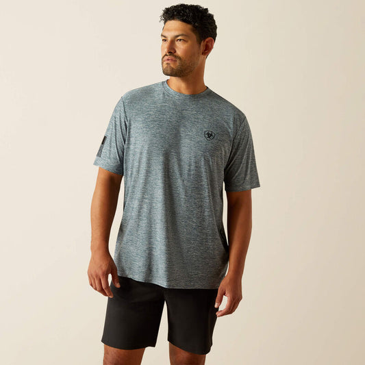 Men's Ariat Vertical Gradient Charger T-Shirt (Newsboy Blue)