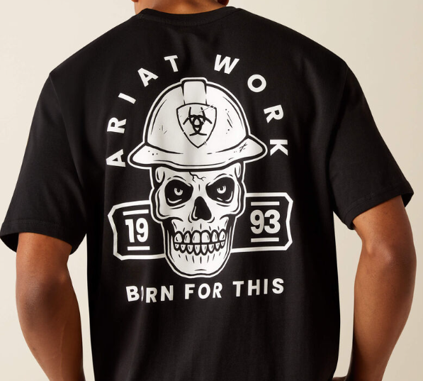 Men's Ariat Cotton Strong Hardhead T-Shirt (Black)