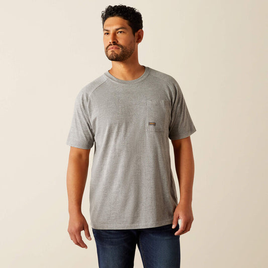 Men's Ariat Rebar Cotton Strong Groundbreaker T-Shirt (Heather Grey)