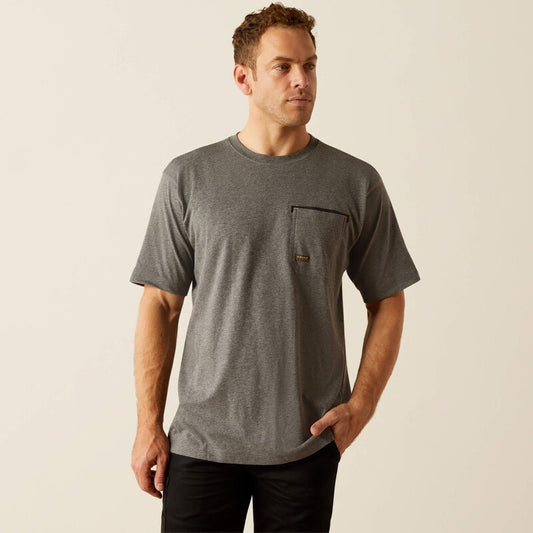 Men's Ariat Rebar Workman Beams T-Shirt (Medium Charcoal/Heather Grey)