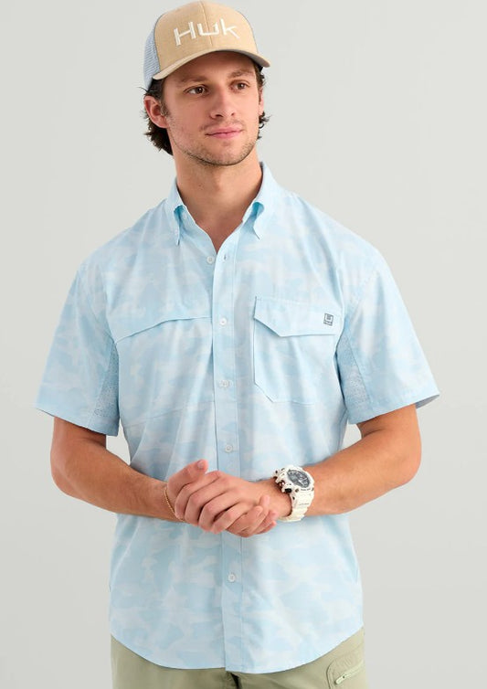 Men's Huk Print Tide Point S/S Button Down