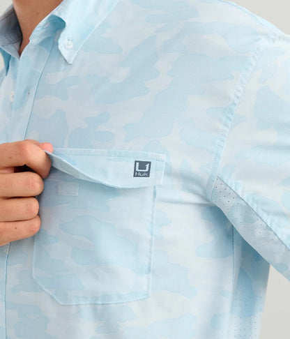 Men's Huk Print Tide Point S/S Button Down