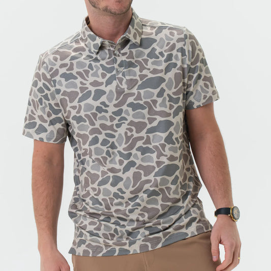 Men's Burlebo Performance Polo (Classic Deer Camo)