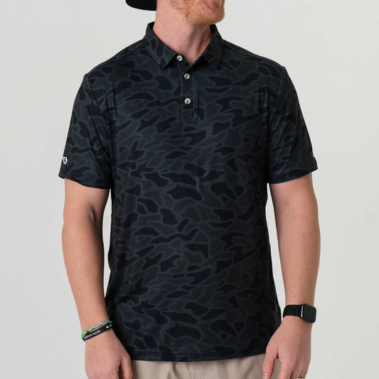 Men's Burlebo Performance Polo (Black Camo)