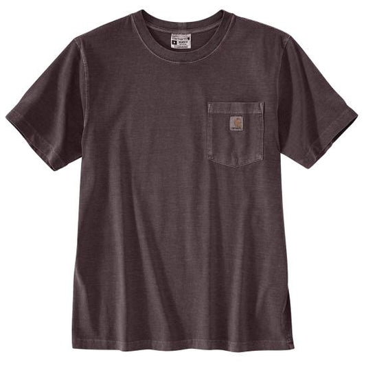 Men's (TALL) Carhartt Relaxed Fit Midweight Garment Dyed SS Pocket T-Shirt (Dark Sepia)