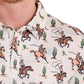 Men's Rock & Roll Denim Novelty Roper Print Performance Polo (Natural)