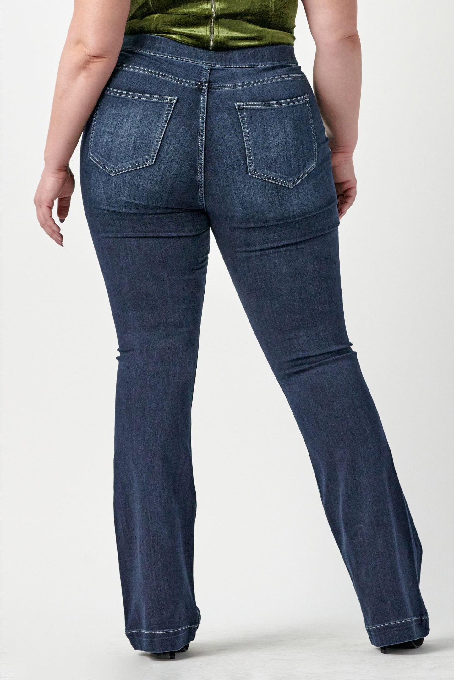 Plus Size Cello High Rise Flare Jegging (Dark Wash)