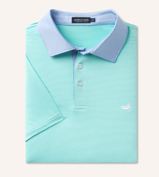 Men's Southern Marsh Bermuda Performance Polo-Hampton Stripe