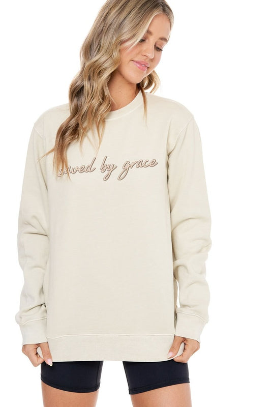 Saved By Grace Sweatshirt (Bone)