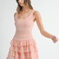 Ruffle Sweater Knit Dress (Light Pink)