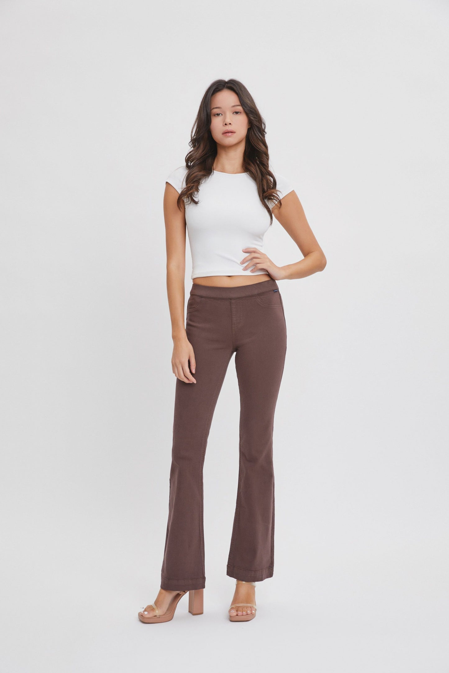 Cello Mid Rise Flared Jegging (Brown)