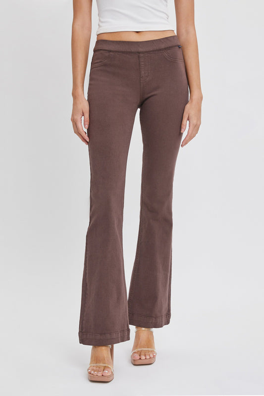 Cello Mid Rise Flared Jegging (Brown)