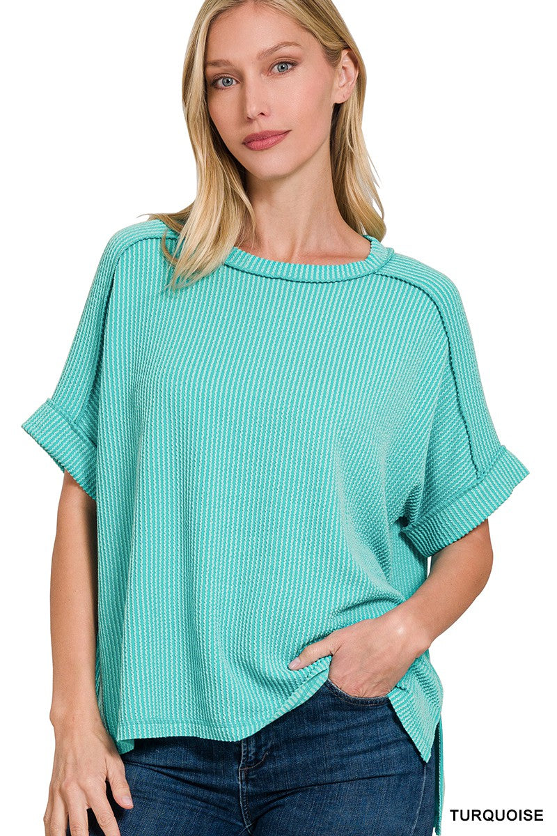 Kailee Textured Top (Turquoise)