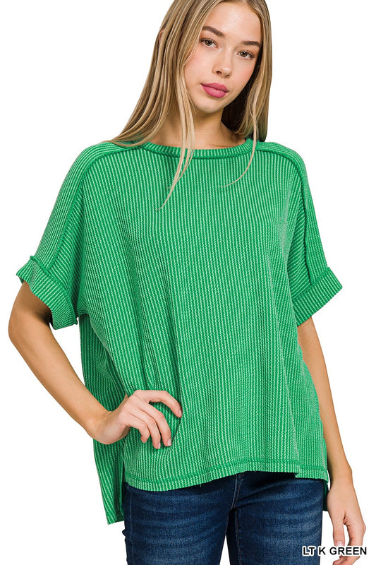 Kailee Textured Top (Kelly Green)