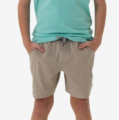 Burlebo Boys' Athletic Short (Heather Khaki/Venado Camo Liner)