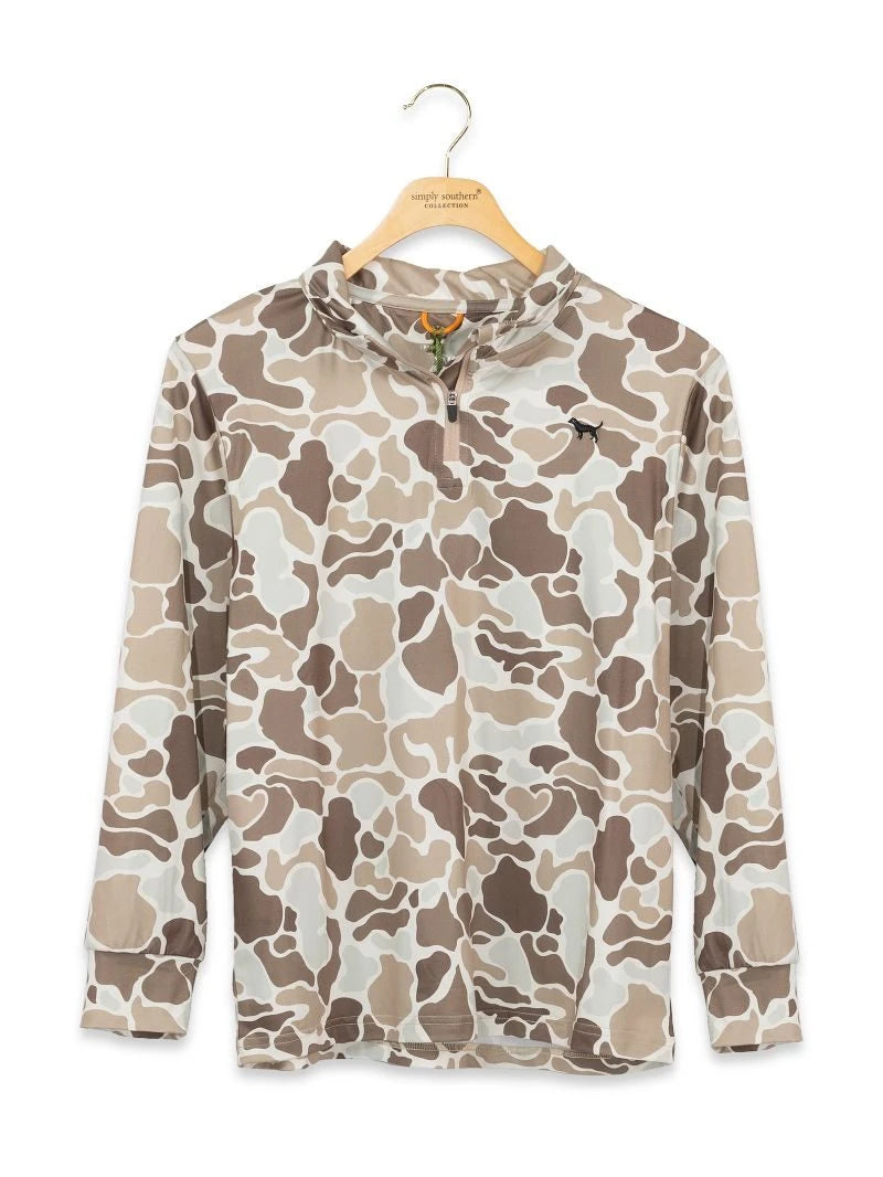 Boys Simply Southern Endurance Quarterzip (Light Camo)