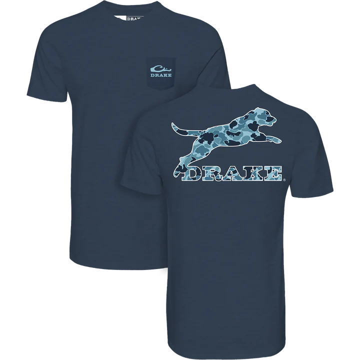 Boys Drake Lifestyle Leaping Lab T-Shirt (Night Sky/Navy Heather)