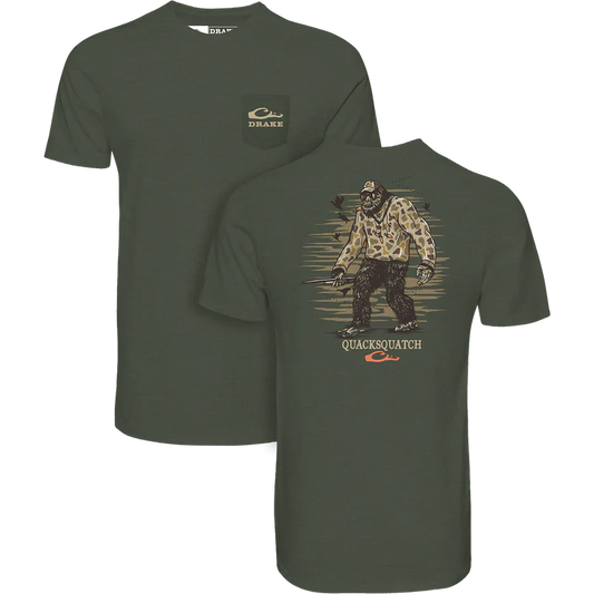 Boys Drake Lifestyle Quacksquatch T-Shirt (Kalamata Light Heather)