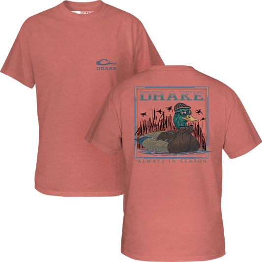 Boys Drake Lifestyle Mallard Bow Tie T-Shirt (Peach Echo/Light Heather)