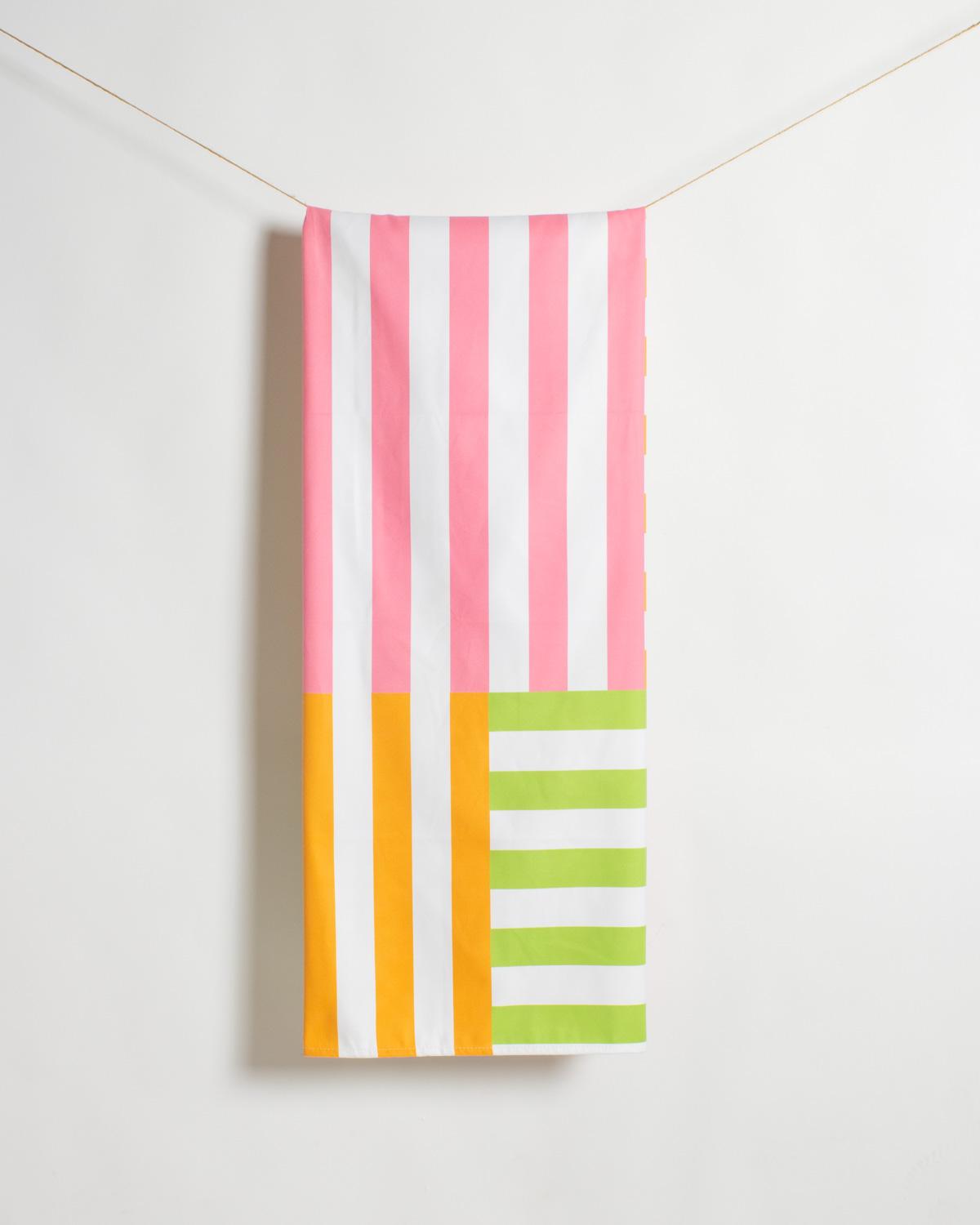 The Royal Standard Freeport Stripe Giant Beach Towel in Pink