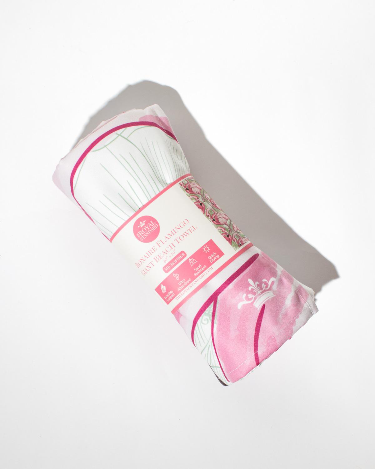 The Royal Standard Bonaire Flamingo Giant Beach Towel