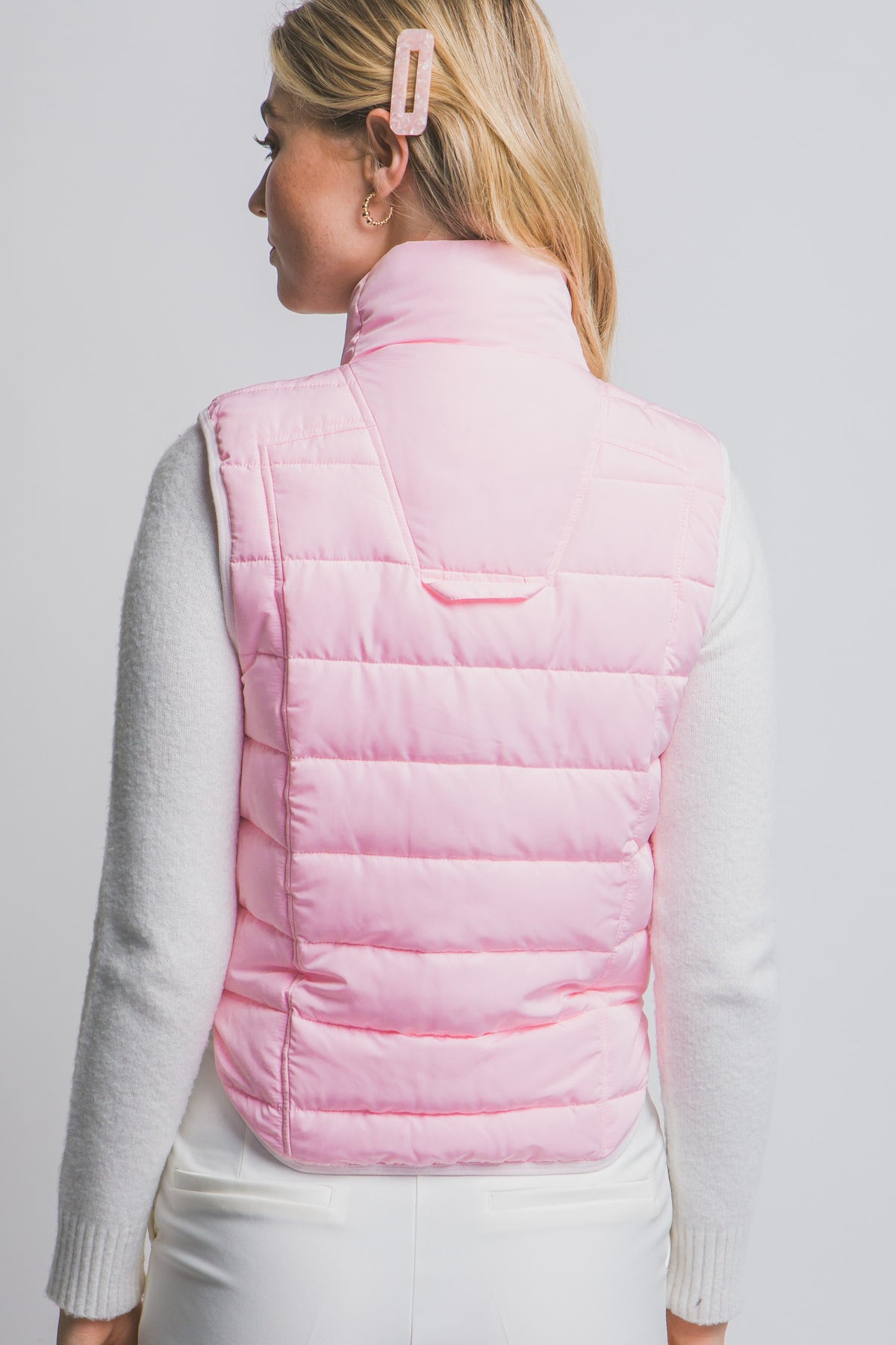Love Tree Contrast Trim Packable Vest