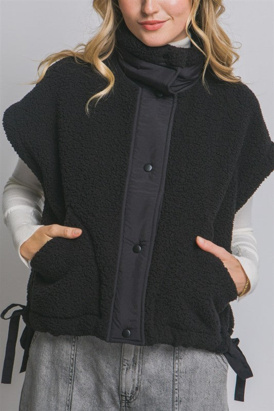 Love Tree Teddy Sherpa Oversized Vest