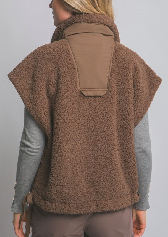 Love Tree Teddy Sherpa Oversized Vest