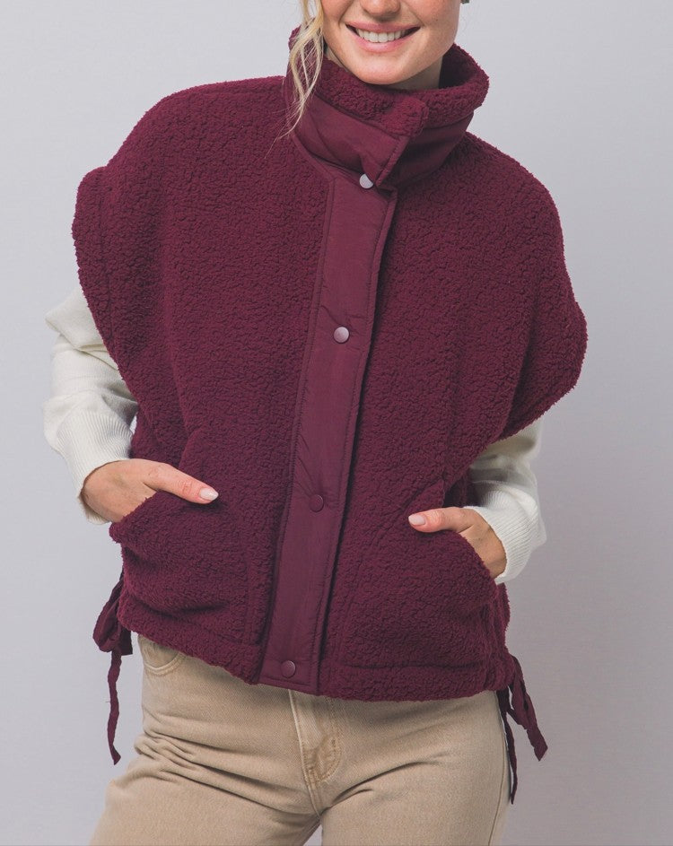 Love Tree Teddy Sherpa Oversized Vest
