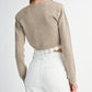 Mable V-Neck Button Down Lace Trim Knit Cardigan