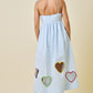 Juniors' Day + Moon Valentines Embroidered Hearts Cut Out Midi Dress