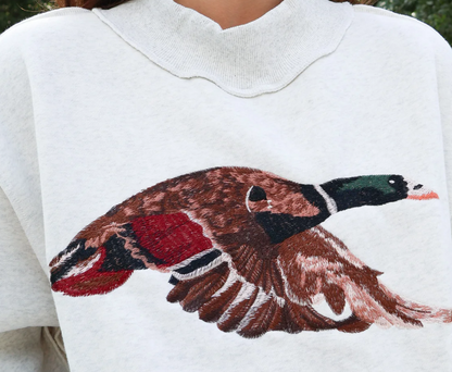 Bucketlist Mallard Mock Neck Sweatshirt (Ash Grey)