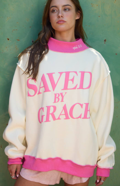 Bucketlist "Saved By Grace" Mockneck Sweatshirt