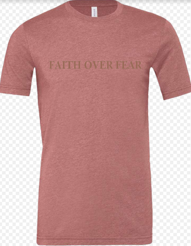 Groovy Faith Over Fear S/S Tee (Heather Mauve)