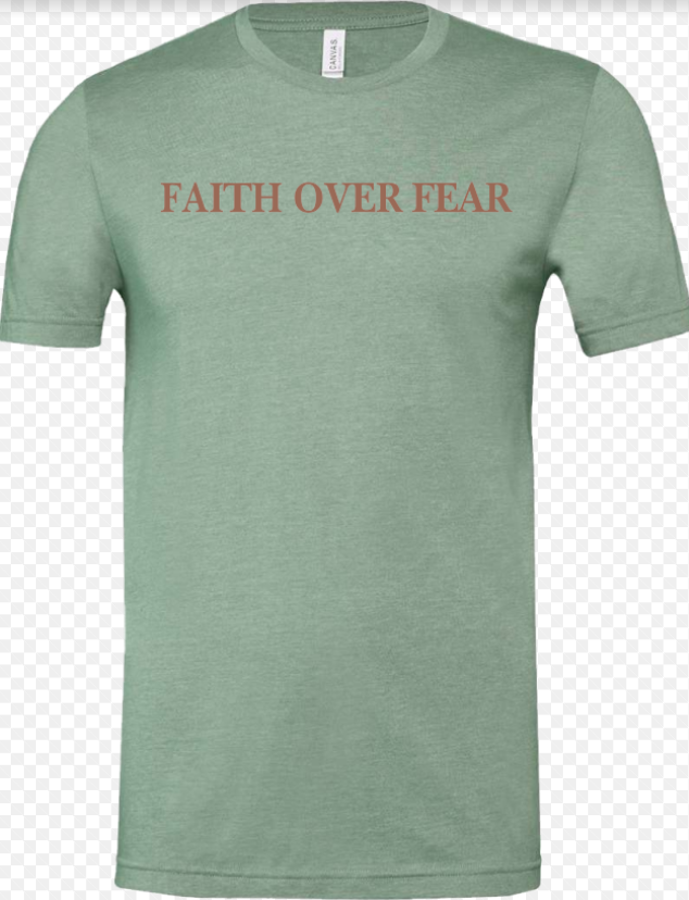 Groovy Faith Over Fear S/S Tee (Heather Sage)