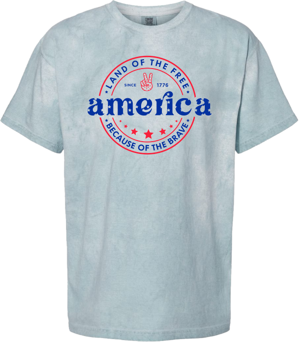 Comfort Color Acid Wash America S/S (Ocean)