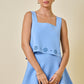 Juniors' Day + Moon Sleeveless Square Neck W/Flower Cutouts Knit Top