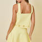 Juniors' Day + Moon Sleeveless Square Neck W/Flower Cutouts Knit Top