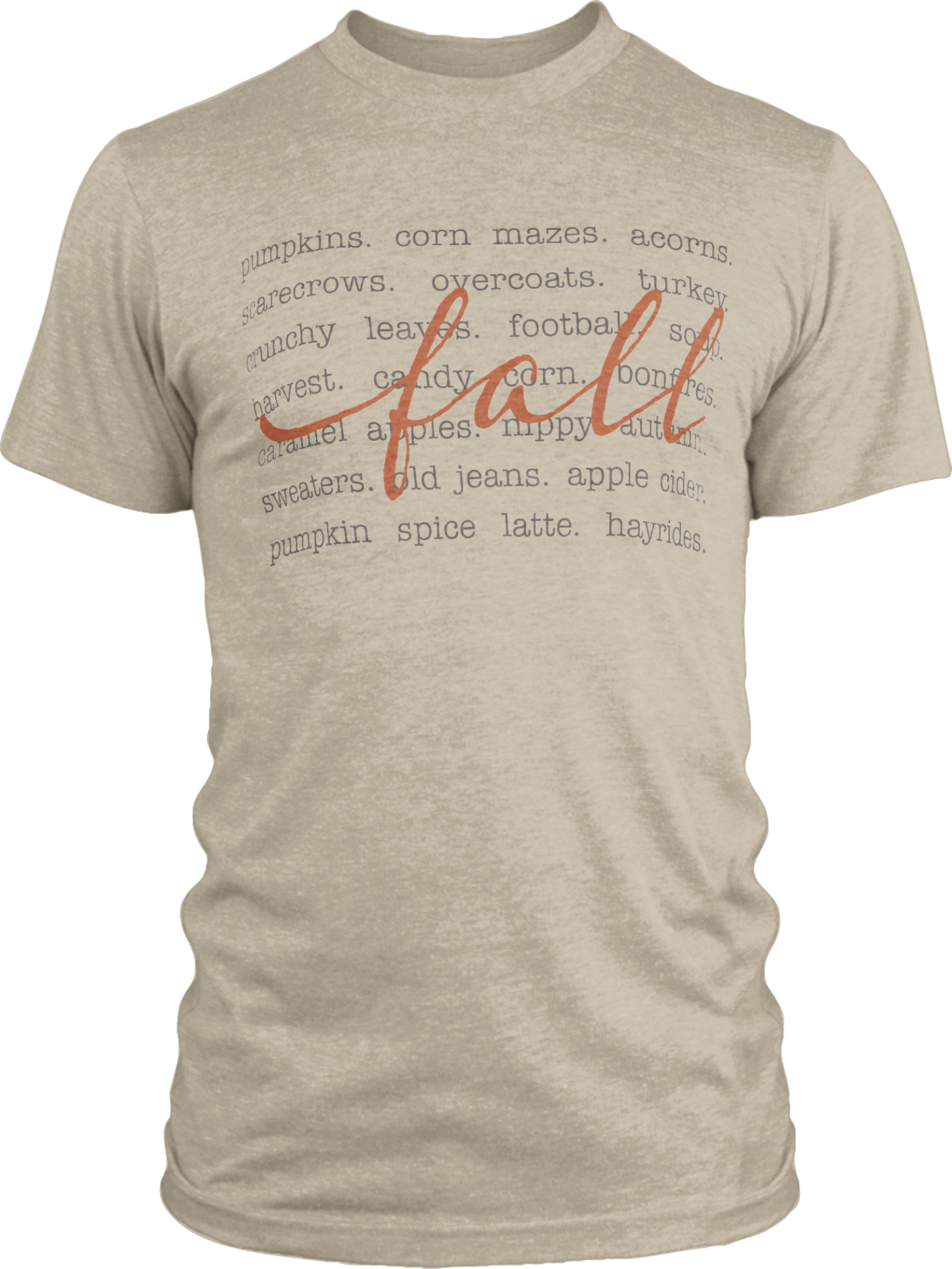 Royce Apparel Fall Words (Unisex) Vintage Washed S/S Tee (Sand)